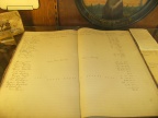 Stevens Point Brewery workers time log book from 1909.